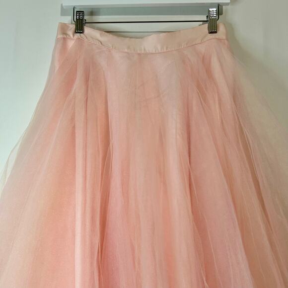 Women’s Tulle Layered Full Length Maxi Skirt Pink Medium EUC Formal Event - Picture 2 of 6
